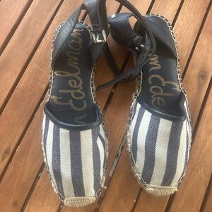 Sam Edelman Women's Blue and White Espadrille Flats